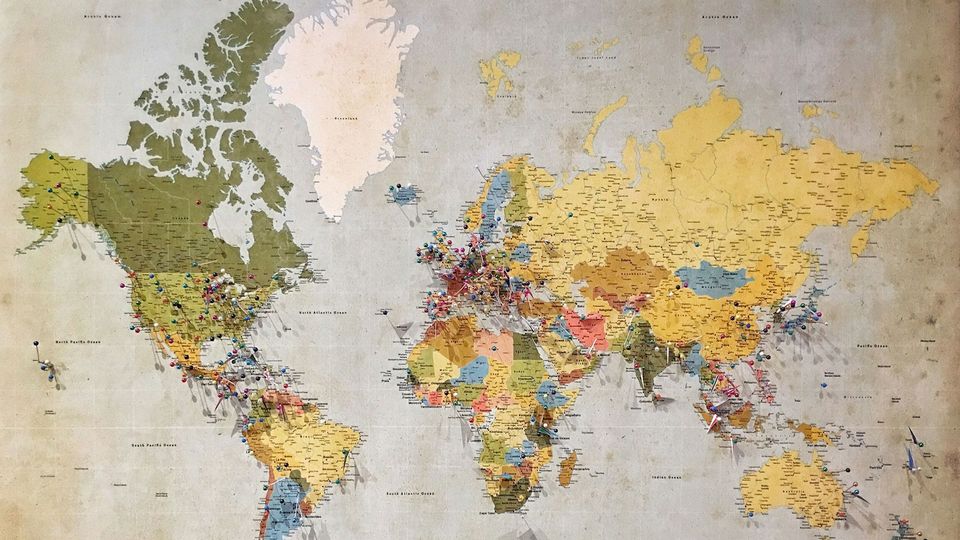 A map of the world.