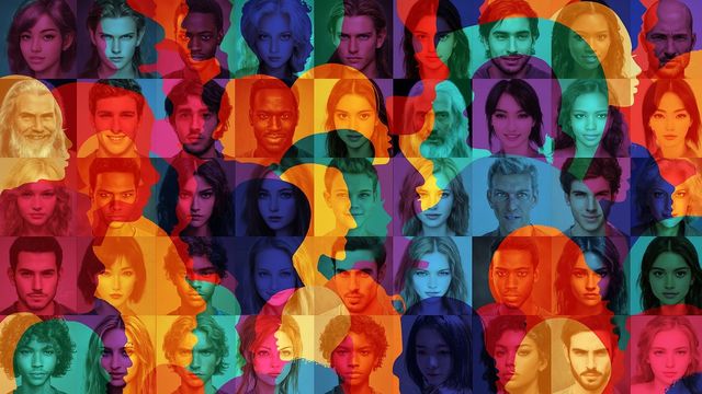 Headshots of humans representing diversity in a population. 