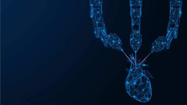 Illustration of a heart being bioprinted  