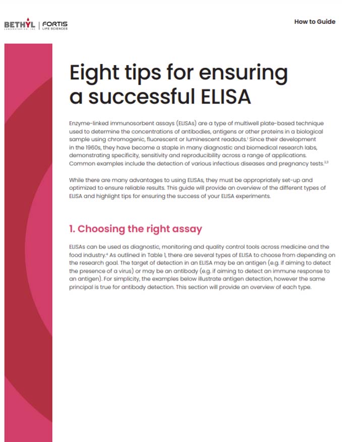 A how-to-guide for Fortis Life Sciences which outlines best practices for a successful ELISA workflow.