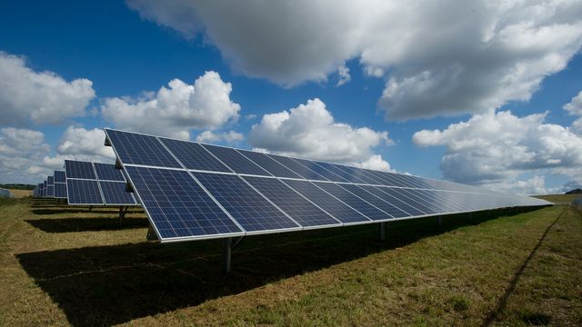 A solar panel field. 